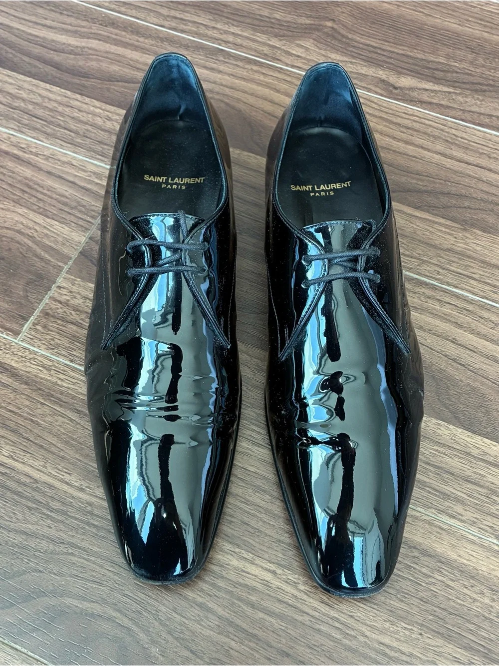 Saint Laurent Men’s Gabriel Derby, Size 41, Patent Leather